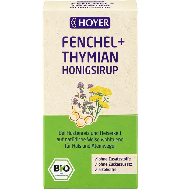 Sirop de miere cu fenicul si cimbru bio 250g Hoyer