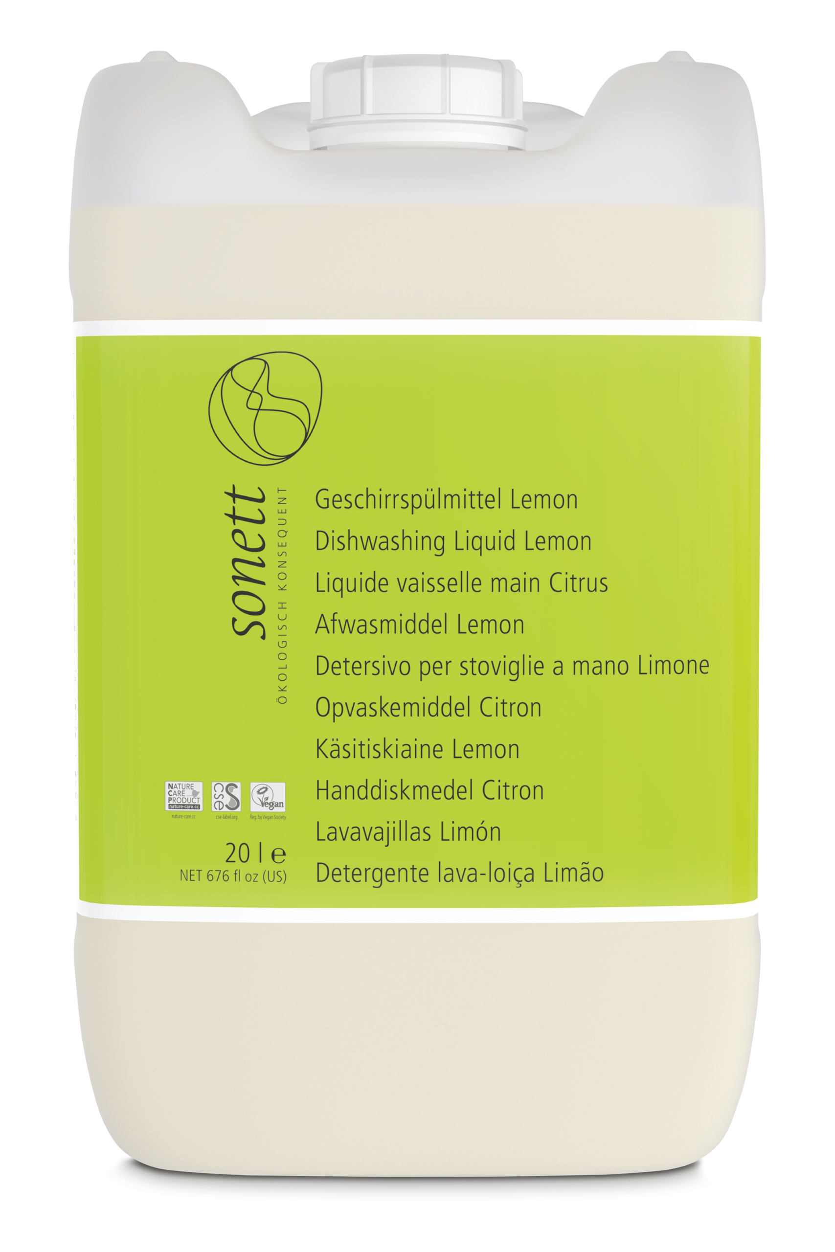 Detergent lichid pentru vase cu lamaie ecologic 20l Sonett