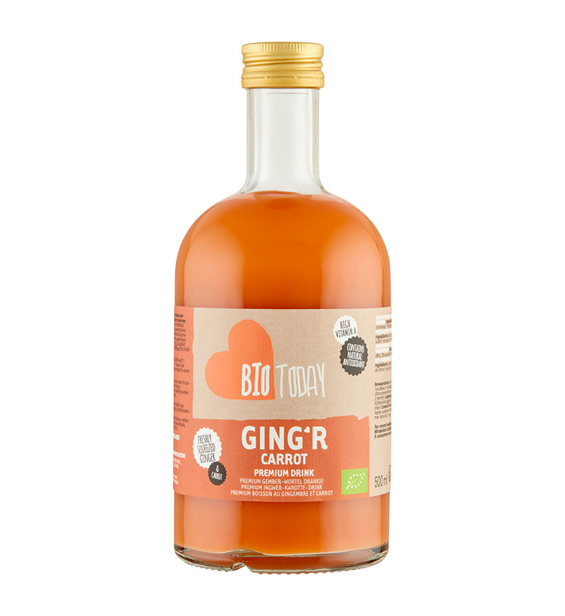 Bautura premium cu ghimbir si morcov bio 500ml Bio Today
