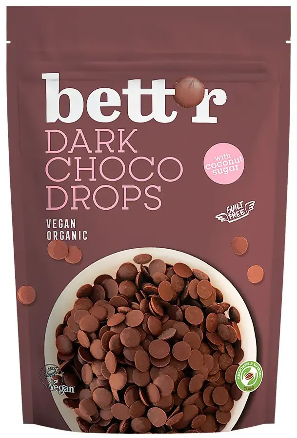 Choco drops dark bio 200g Bettr
