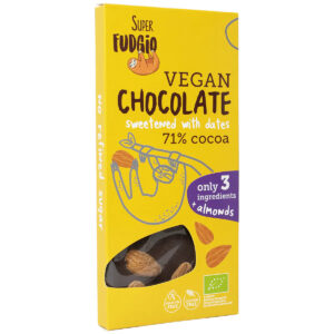Ciocolata cu migdale si curmale bio 100g Super Fudgio