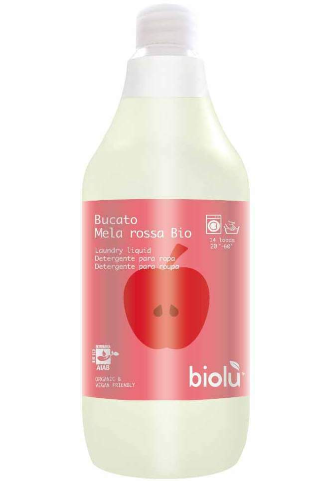 Detergent lichid pentru rufe albe si colorate cu mere rosii ecologic 1l Biolu