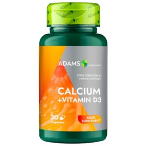 Calciu + Vitamina D3, 30cps, Adams Supplements