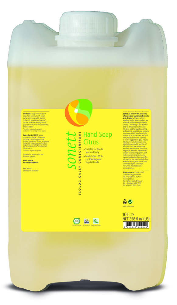 Sapun lichid pentru maini cu citrice ecologic 10l Sonett
