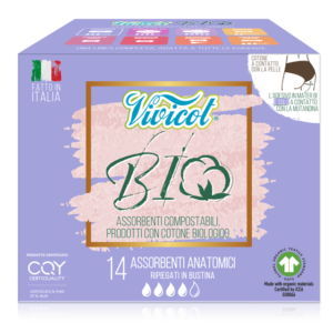 Absorbante de zi fara aripioare din bumbac compostabil 4 picaturi 14buc Vivicot
